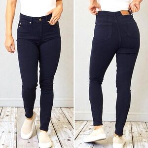 Judy Blue Tummy Control High Rise Waist Navy Denim Skinny Jean Pants NWT